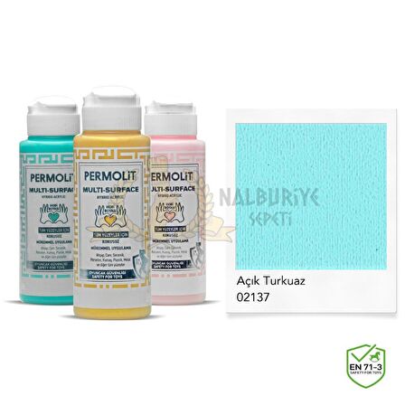 Permolit Multi Surface Akrilik Hobi Boyası AÇIK TURKUAZ 120 ml.