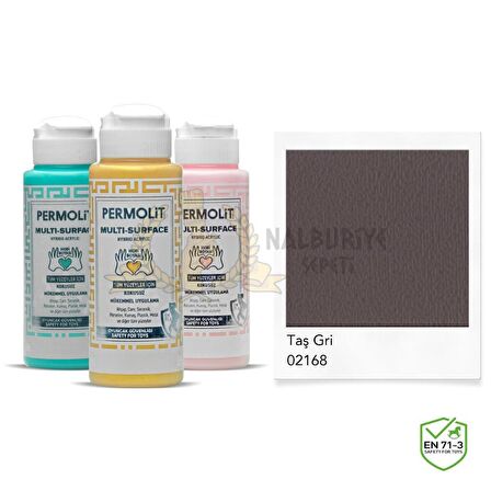 Permolit Multi Surface Akrilik Hobi Boyası TAŞ GRİ 120 ml.