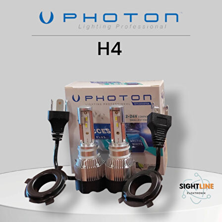 Photon Access H4 Xenon Beyaz LED Far Ampülü 12-24V (Sağ/Sol Takım) 6500 Kelvin 11000 lümen