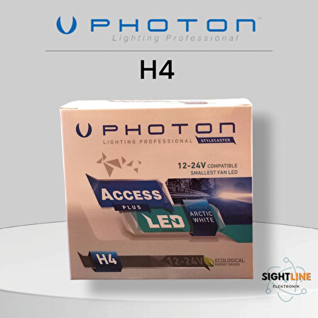 Photon Access H4 Xenon Beyaz LED Far Ampülü 12-24V (Sağ/Sol Takım) 6500 Kelvin 11000 lümen