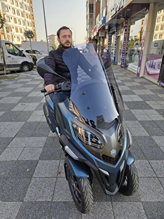 MOTOCAM Piaggio MP3 530 Siperlik Ön Cam 2023-2025 Model 72cm Füme Renkli 4mm UZUN CAM