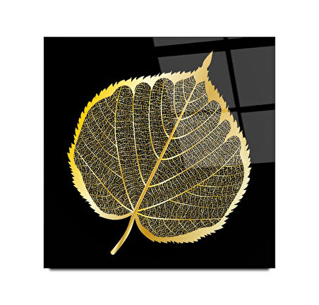 Gold Yaprak Cam Tablo | Hediyelik, Dekoratif, Ofis, Mutfak 