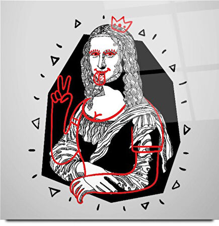 Mona Lisa Cam Tablo | Hediyelik, Dekoratif, Ofis, Mutfak 