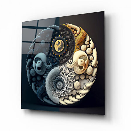 Ying Yang Cam Tablo | Hediyelik, Dekoratif, Ofis, Mutfak 