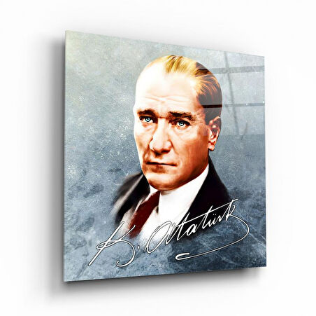 Atatürk Cam Tablo | Hediyelik, Dekoratif, Ofis, Mutfak 