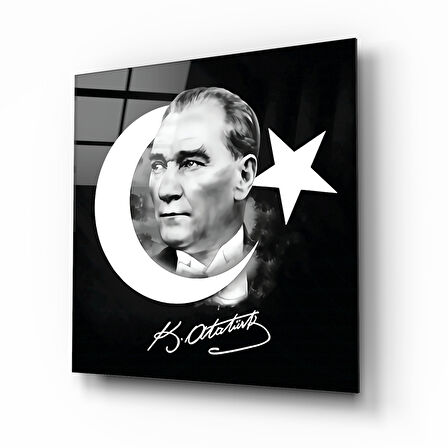 Atatürk Cam Tablo | Hediyelik, Dekoratif, Ofis, Mutfak 