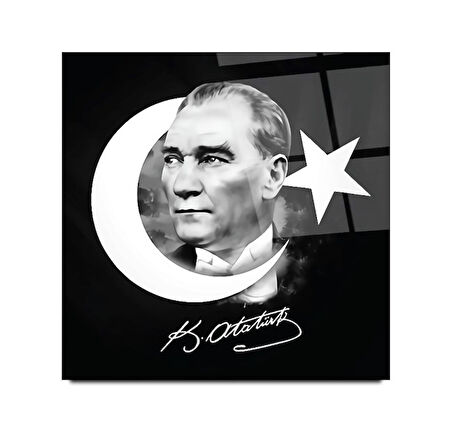 Atatürk Cam Tablo | Hediyelik, Dekoratif, Ofis, Mutfak 