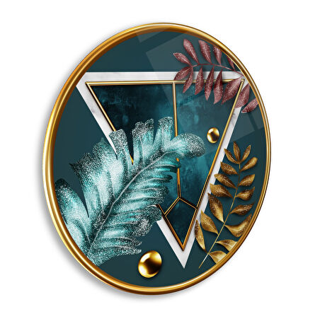 Gold Desenler Yuvarlak Cam Tablo | Hediyelik, Dekoratif, Ofis, Mutfak 