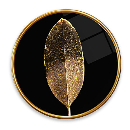 Gold Tüy Yuvarlak Cam Tablo | Hediyelik, Dekoratif, Ofis, Mutfak 