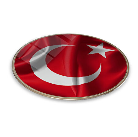 Bayrak Yuvarlak Cam Tablo | Hediyelik, Dekoratif, Ofis, Mutfak 