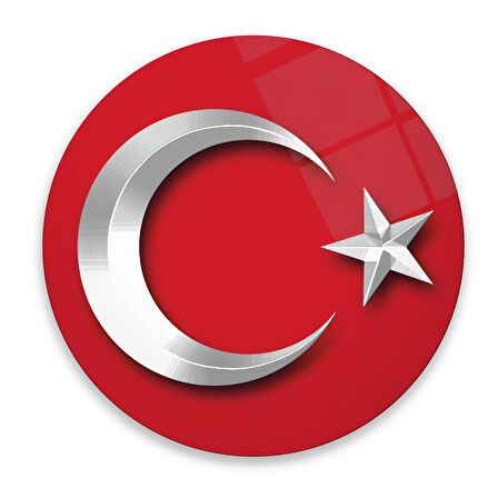 Bayrak Yuvarlak Cam Tablo | Hediyelik, Dekoratif, Ofis, Mutfak 