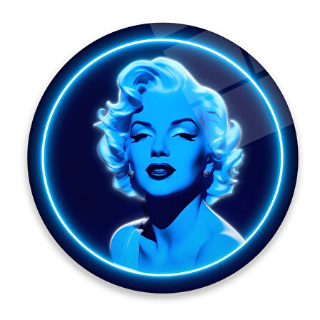 Neon Görünümlü Marilyn Monroe Cam Tablo | Hediyelik, Dekoratif, Ofis, Mutfak 