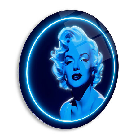 Neon Görünümlü Marilyn Monroe Cam Tablo | Hediyelik, Dekoratif, Ofis, Mutfak 
