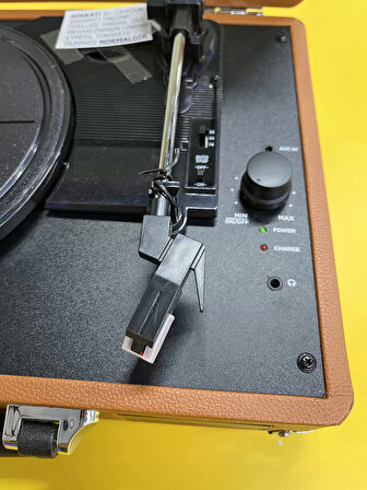 Record Master 3 Devir Plak Çalar Çantalı Pikap Kahverengi