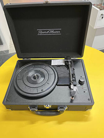 Record Master 3 Devir Plak Çalar Çantalı Pikap Siyah