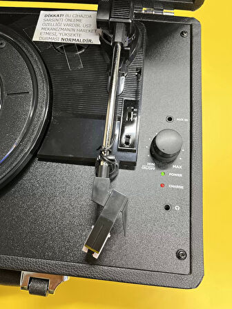 Record Master 3 Devir Plak Çalar Çantalı Pikap Siyah