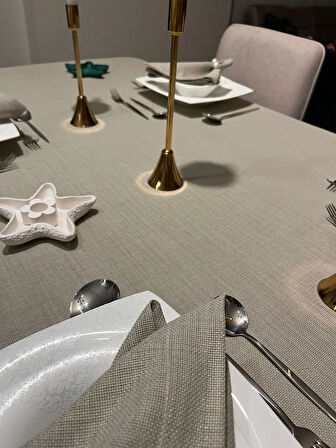 Çeyizlik Piko Sarma Detaylı Dertsiz Masa Örtüsü Simsiz Taş