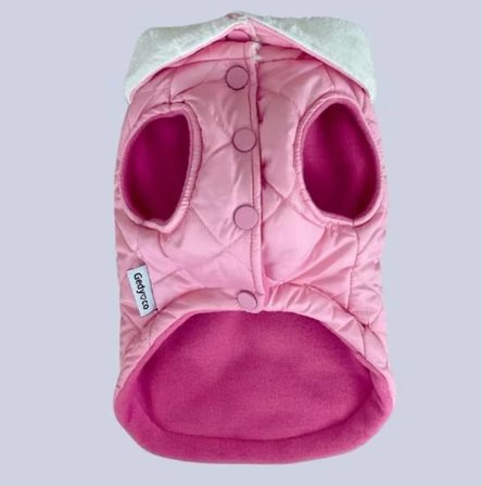 Gedyco Pink Kapitone İçi Polarlı Küçük Irk Köpek Yeleği