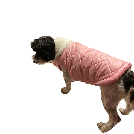 Gedyco Pink Kapitone İçi Polarlı Küçük Irk Köpek Yeleği