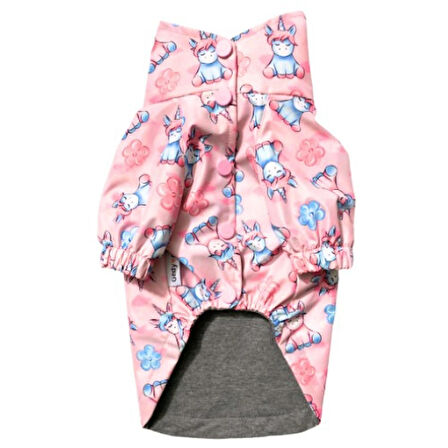 Gedyco Pink Unicorn İçi Penye Küçük Irk Köpek Yağmurluğu