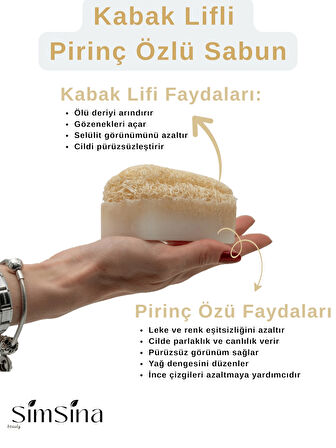 Doğal Kabak Lifli Pirinç Özlü Sabun – Peeling ve Cilt Beyazlatıcı 130g