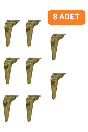 Kanepe Koltuk Tv Ünitesi Konsol Yükseltme Piton Model Plastik Ayak 19 Cm Gold Renk 8 Adet