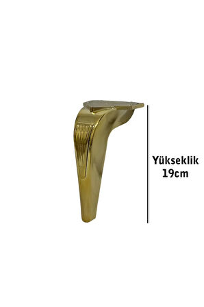 Kanepe Koltuk Tv Ünitesi Konsol Yükseltme Piton Model Plastik Ayak 19 Cm Gold Renk 8 Adet