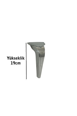 Kanepe Koltuk Tv Ünitesi Konsol Yükseltme Piton Model Plastik Ayak 19 Cm Krom Renk 4 Adet