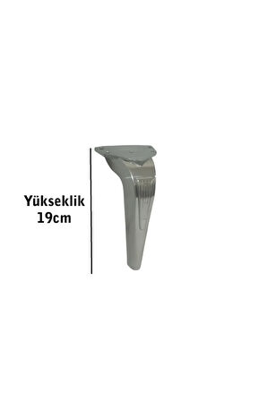 Kanepe Koltuk Tv Ünitesi Konsol Yükseltme Piton Model Plastik Ayak 19 Cm Krom Renk 6 Adet