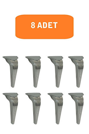 Kanepe Koltuk Tv Ünitesi Konsol Yükseltme Piton Model Plastik Ayak 19 Cm Krom Renk 8 Adet
