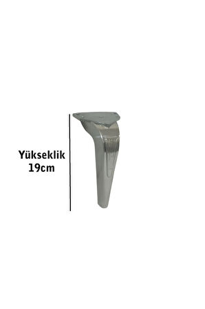 Kanepe Koltuk Tv Ünitesi Konsol Yükseltme Piton Model Plastik Ayak 19 Cm Krom Renk 8 Adet