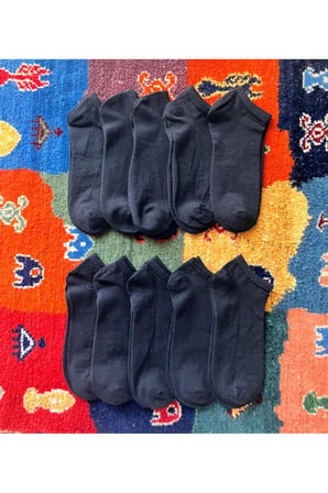 10 Çift Unisex Patik Çorap Likralı Pamuklu
