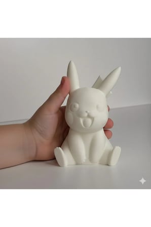 Pikachu 3D Boyama Seti - 13 cm Darbeye Dayanıklı PLA+ - 5 Renk Boya + Fırça + Sürpriz Hediye