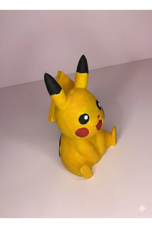 Pikachu 3D Boyama Seti - 13 cm Darbeye Dayanıklı PLA+ - 5 Renk Boya + Fırça + Sürpriz Hediye