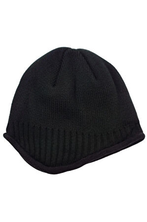 Siyah Kışlık Içi Polarlı Kulaklıklı Bere Winter Beret