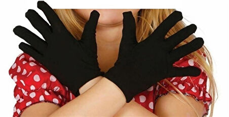 Çocuk Siyah Unisex 6 - 9 Yaş - Bando - Pandomim - Gösteri - Merasim - Etkinlik Eldiveni - 23 Nisan - 19 Mayıs - 29 Ekim