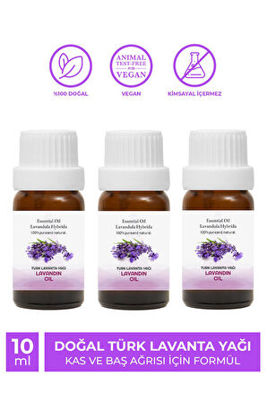 PROCLİS Türk Lavanta Yağı,%100 Doğal Bitkisel Uçucu Yağ, Lavandin Oil, 3'lüi Set 3x10 ml