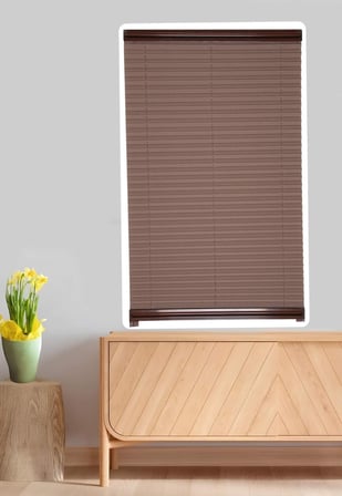 Kahverengi Plise Perde Katlanır Cam Balkon Perdesi - Ofis Perdesi - Mutfak Perdesi - Salon Perdesi