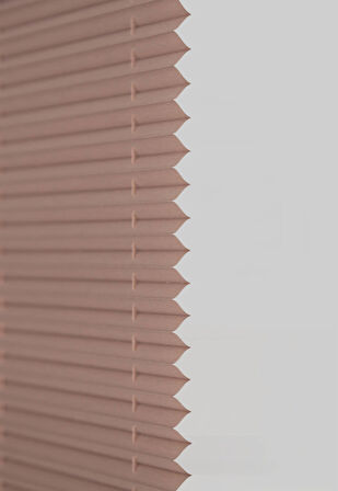 Kahverengi Plise Perde Katlanır Cam Balkon Perdesi - Ofis Perdesi - Mutfak Perdesi - Salon Perdesi