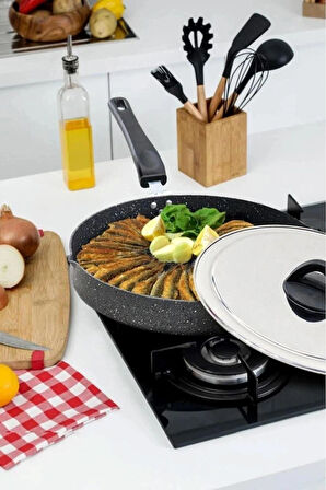 Granit Balık Tavası, Yanmaz Yapışmaz Börek Tavası 32 cm