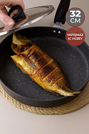 Granit Balık Tavası, Yanmaz Yapışmaz Börek Tavası 32 cm