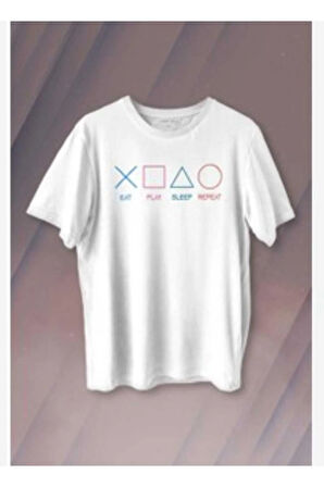 malkoçbey play game baskılı oversize unisex basic t-şihirt