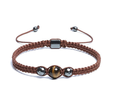 Kaplan Gözü, Hematit Bileklik - Pelo Brown Bileklik - Tasarım Bileklik 8mm 6mm Ayarlanabilir