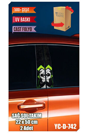 Araç Kapı Direk Kaplama Folyosu Desenli (SAĞ SOL TAKIM) (2 ADET) - 22x50 Cm