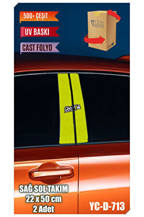 Araç Kapı Direk Kaplama Folyosu Ghost Desenli (SAĞ SOL TAKIM) (2 ADET) - 22x50 Cm