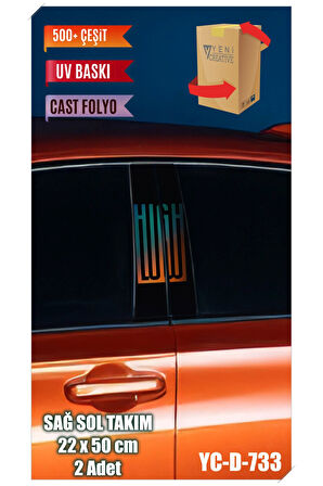 Araç Kapı Direk Kaplama Folyosu Desenli (SAĞ SOL TAKIM) (2 ADET) - 22x50 Cm