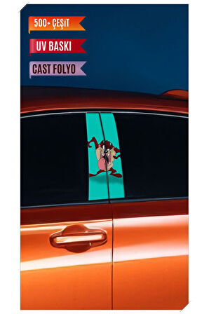 Araç Kapı Direk Kaplama Folyosu Tazmanya Desenli (Sağ Sol Takım) (2 Adet) - 22x50 Cm