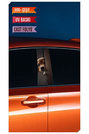 Araç Kapı Direk Kaplama Folyosu Köpek Desenli (Sağ Sol Takım) (2 Adet) - 22x50 Cm