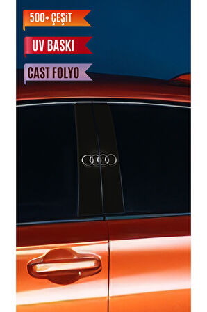 Araç Kapı Direk Kaplama Folyosu Araba Markaları (Sağ Sol Takım) (2 Adet) - 22x50 Cm