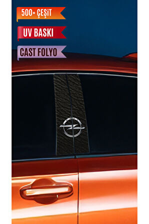 Araç Kapı Direk Kaplama Folyosu Araba Markaları (Sağ Sol Takım) (2 Adet) - 22x50 Cm